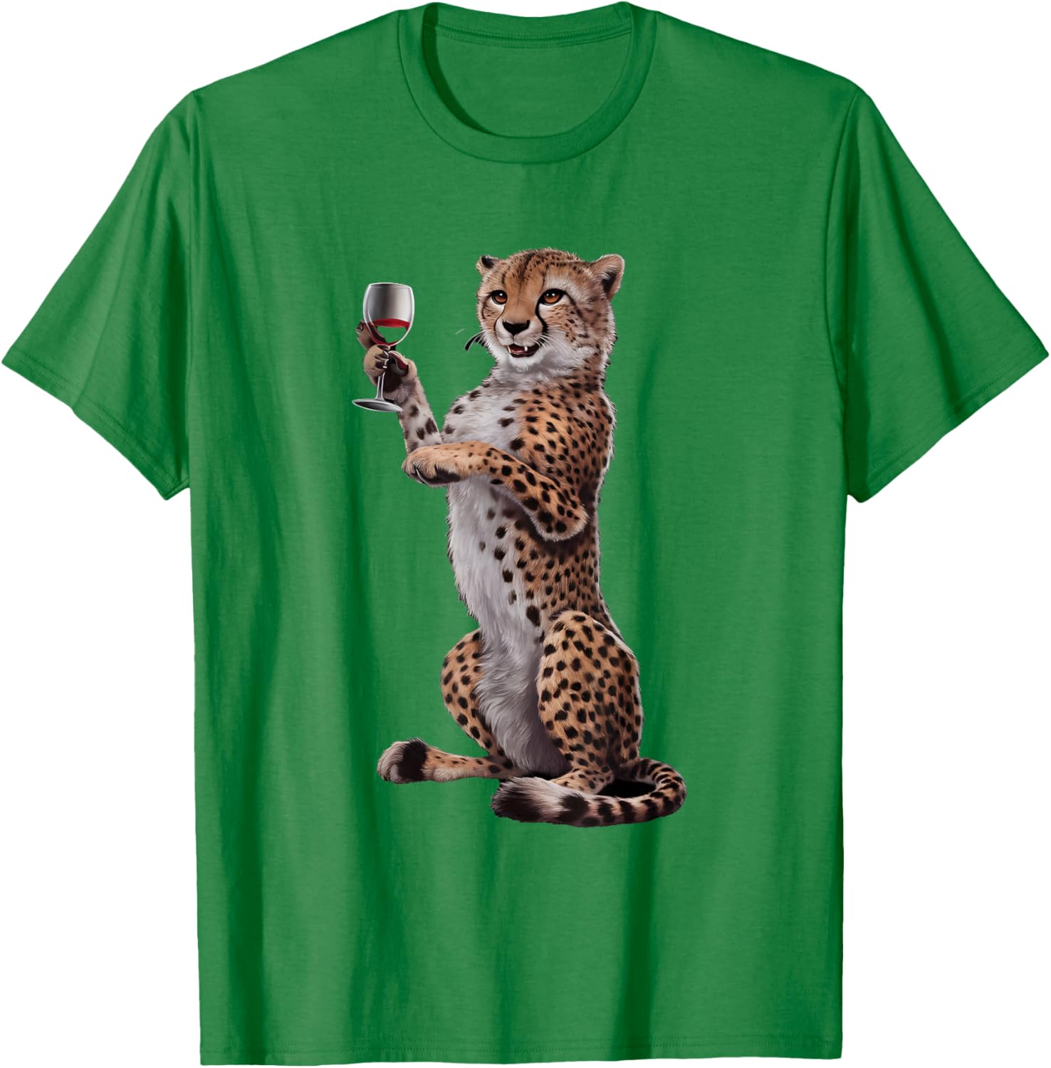 Cheetah Drinking Wine T-Shirt Fun Animal Lover Apparel for All Occasions - 13