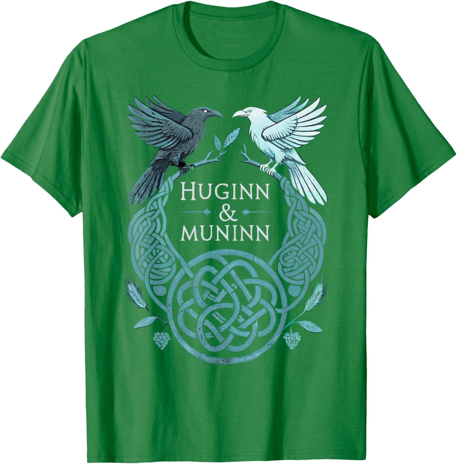 Celtic Viking Ravens T-Shirt with Huginn and Muninn Design - 10