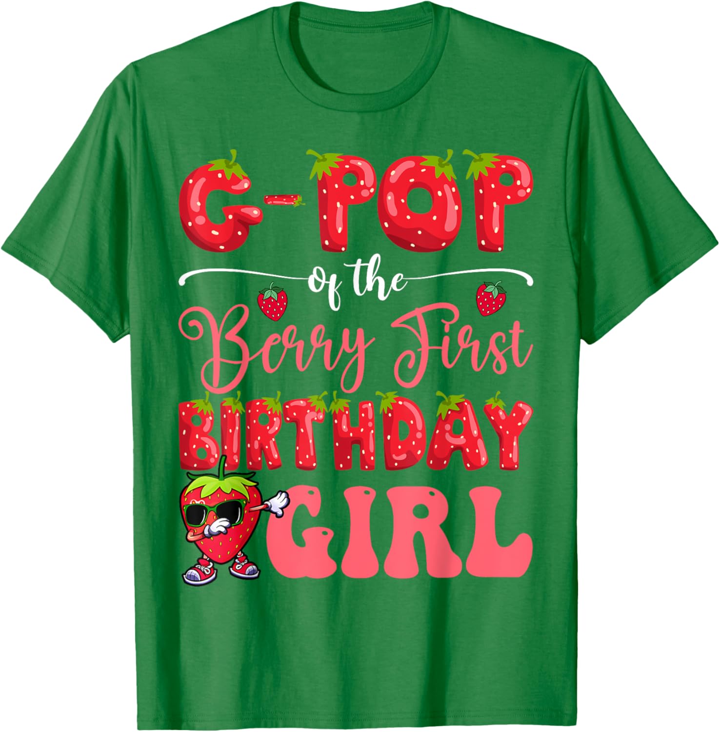 G-Pop Berry First Birthday Girl T-Shirt Sweet Strawberry Design - 9