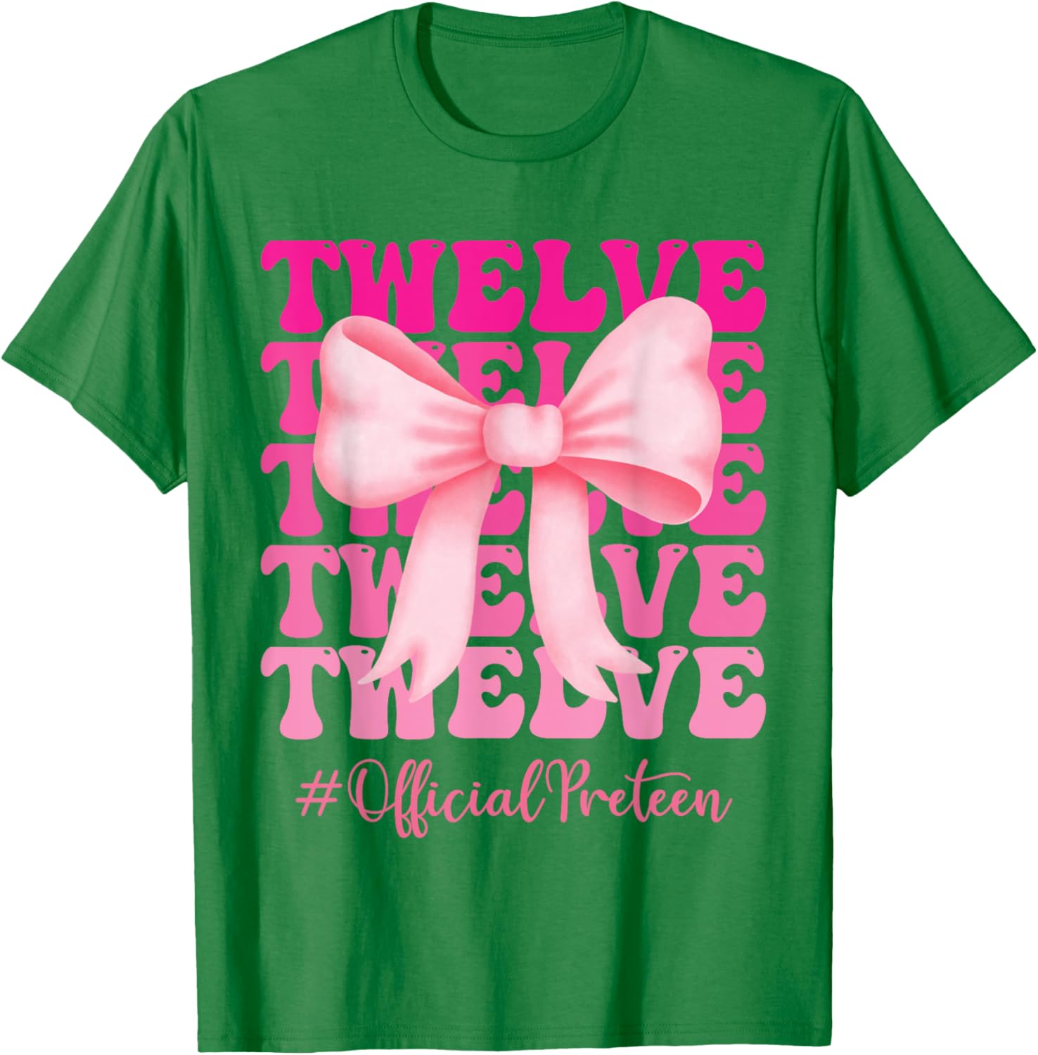 Birthday Girl Pink Coquette Bow T-Shirt for Stylish 12 Year Olds - 10