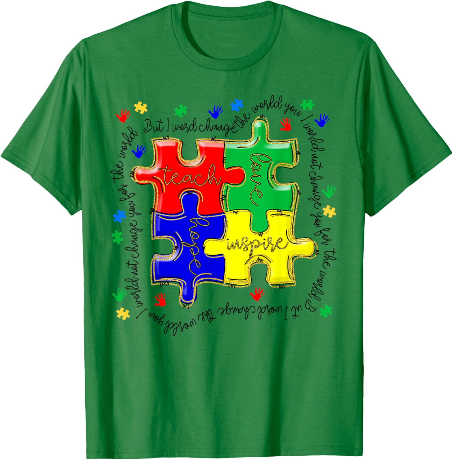 Autism Awareness Teacher Puzzle Shirt Teach Accept Understand Love - 12