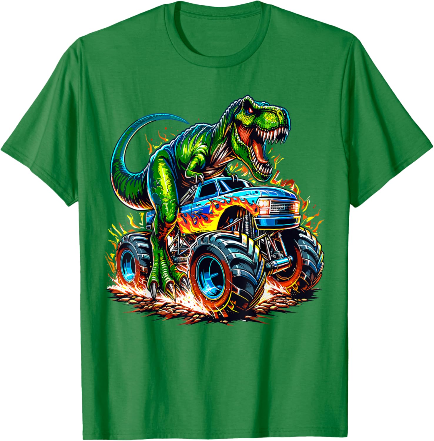 Monster Truck Dinosaur Birthday Party T-Shirt for Kids Fun Celebration - 13