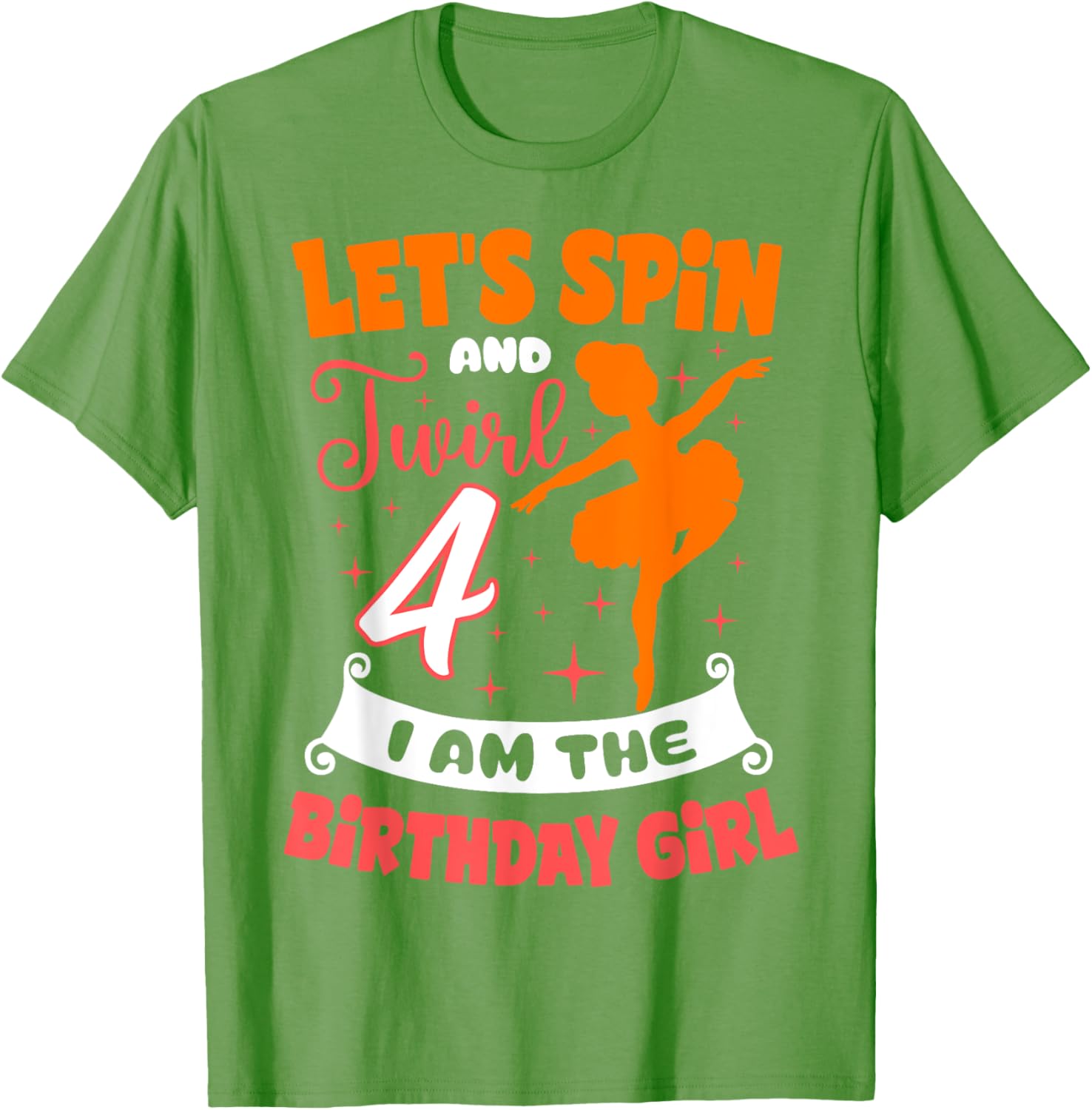 Ballerina Birthday Girl 4th Bday Pointe T-Shirt for Young Dancers - 25