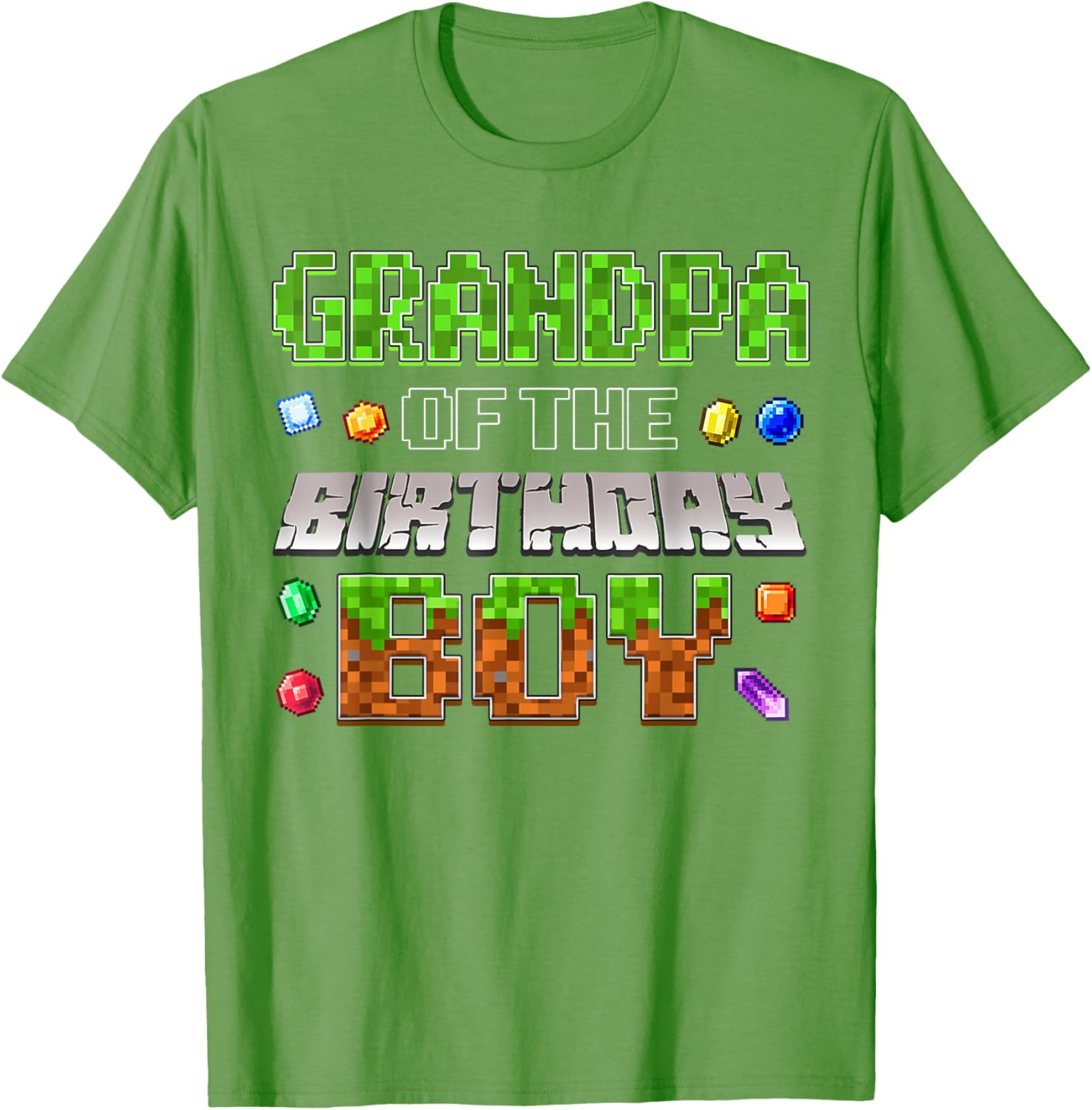 Grandpa of the Birthday Boy Pixel Number T-Shirt for Fun Celebrations - 2
