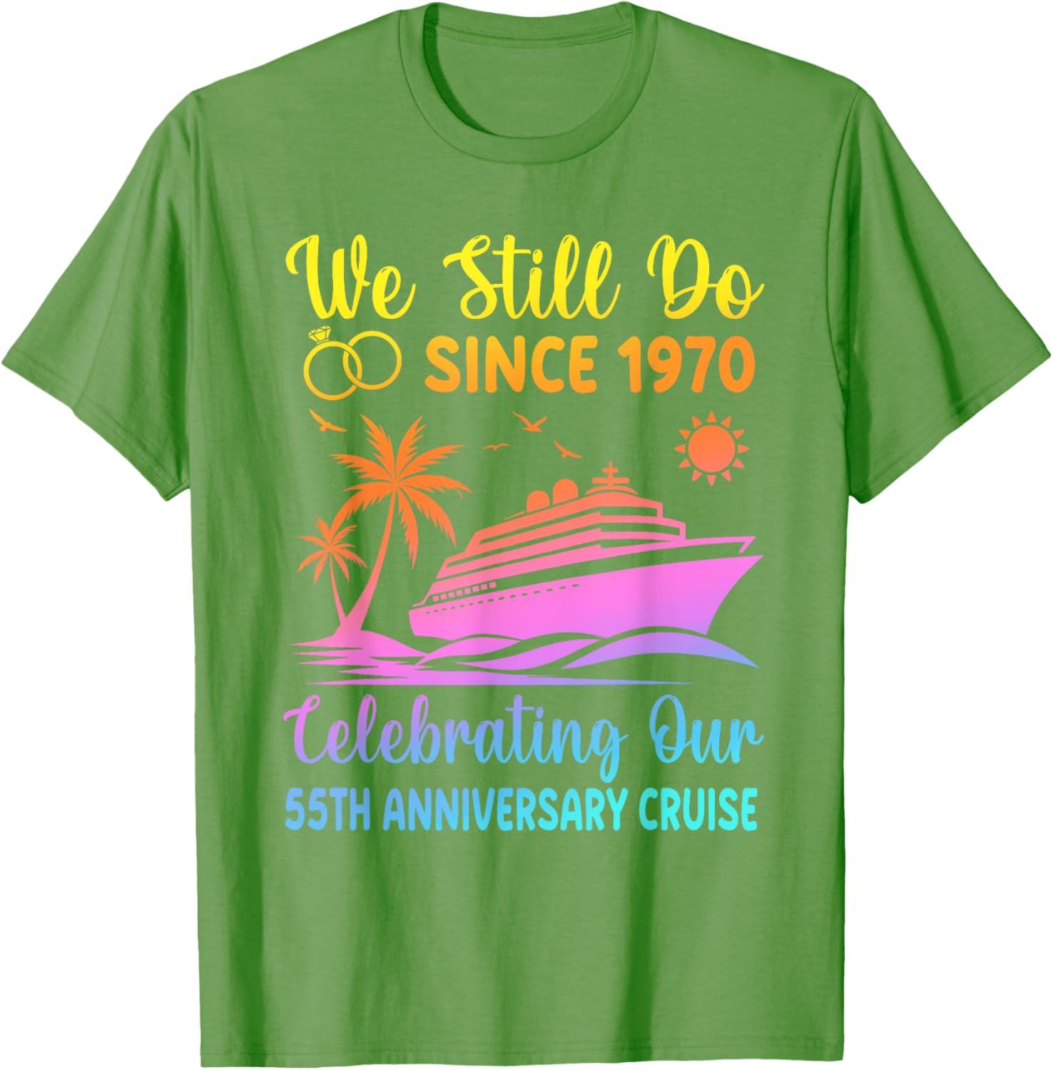 55th Wedding Anniversary T-Shirt We Still Do Since 1970 Cute Design - 7