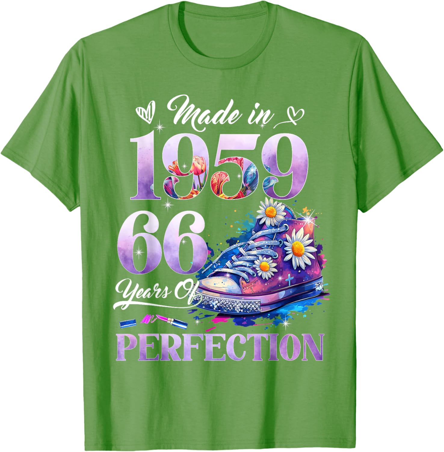 Floral 66th Birthday T-Shirt for Women Made in 1959 Unique Gift - 10