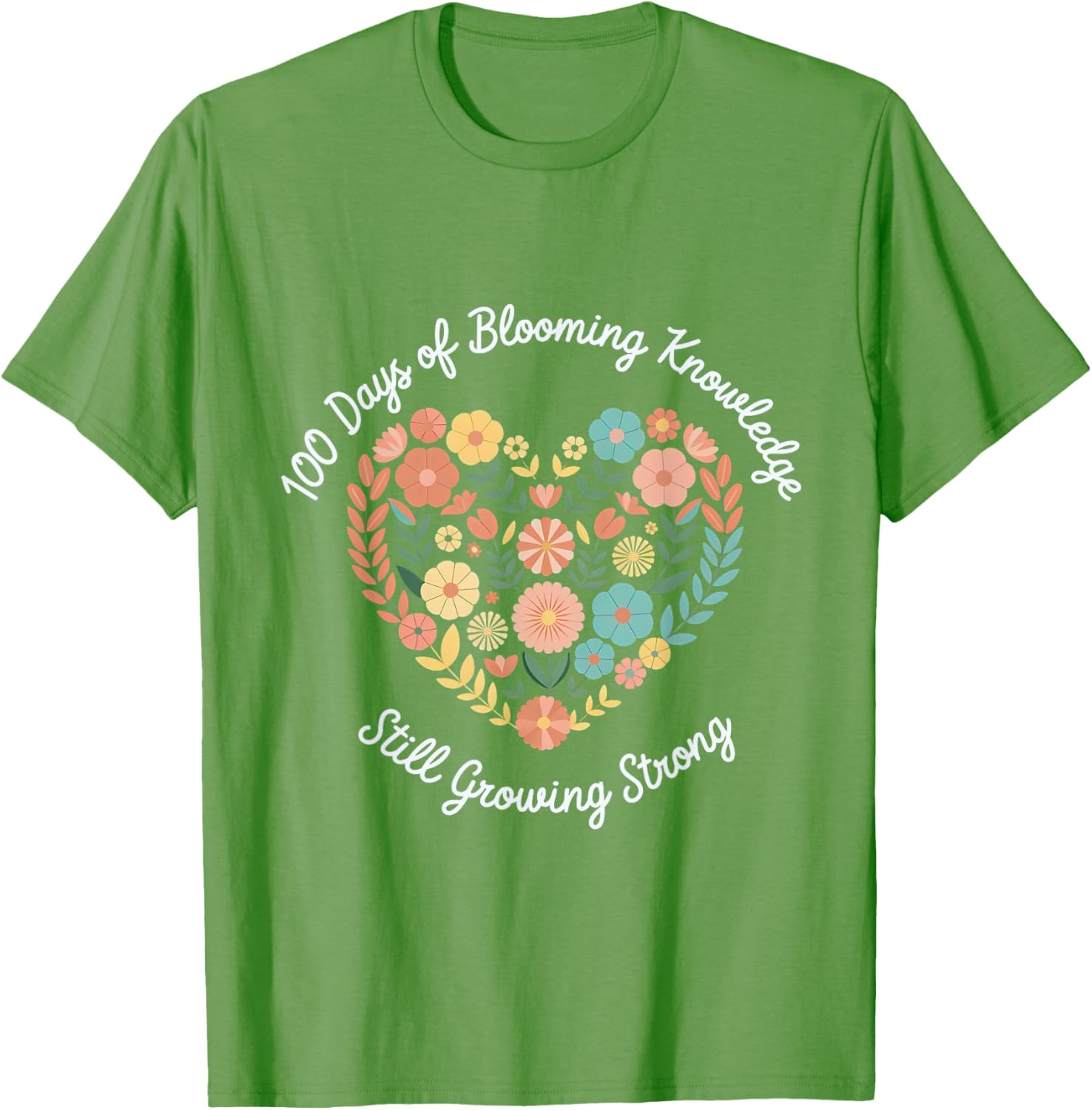 Boho Flowers 100th Day of School Teacher T-Shirt for Classroom Fun - 6