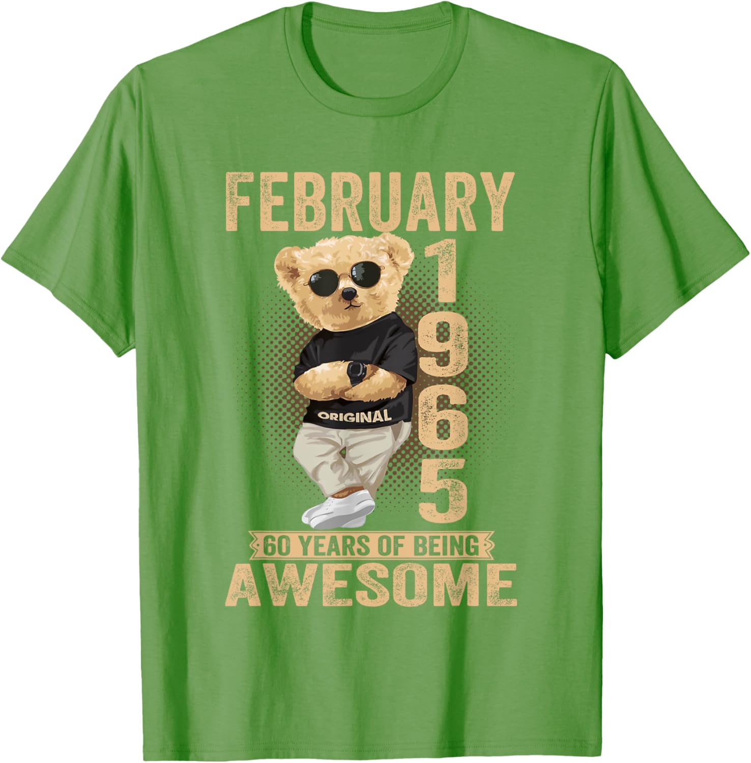 Awesome Teddy Bear T-Shirt for February 60th Birthday 1965 Celebrations - 5