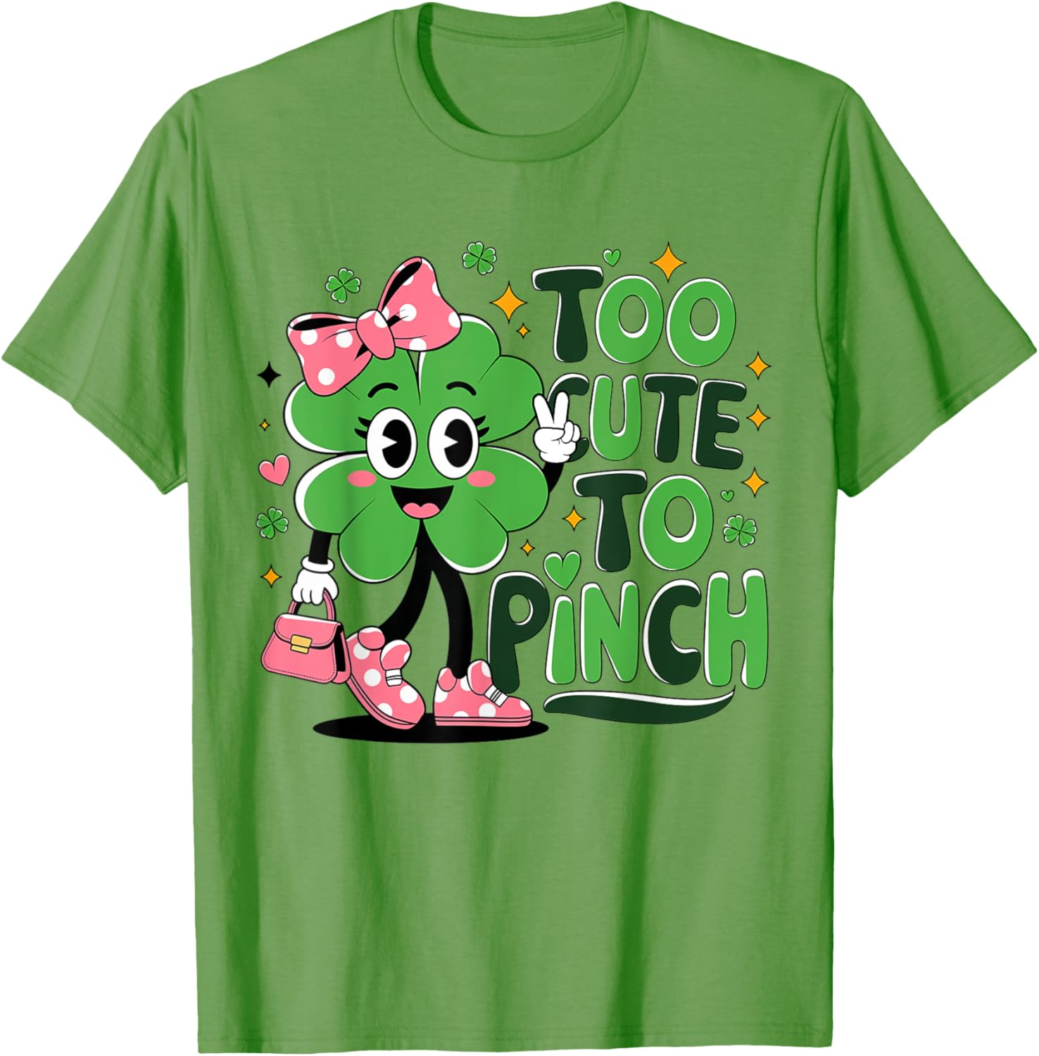 Too Cute To Pinch St Patrick's Day Girls T-Shirt for Festive Fun - 4