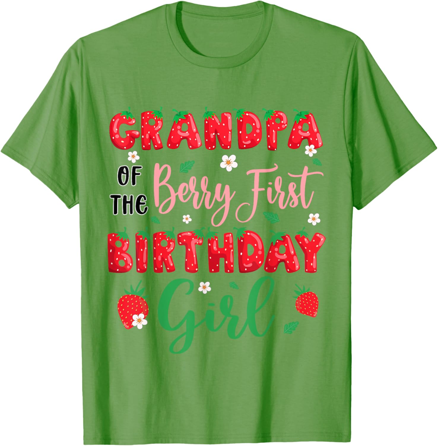 Grandpa of the Berry First Birthday Girl Strawberry T-Shirt for Dad - 11