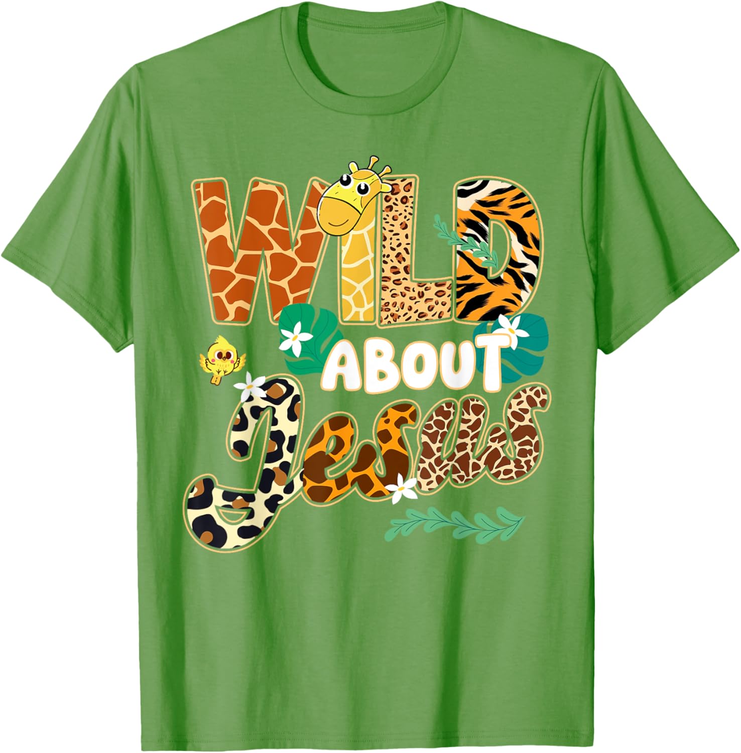 Wild About Jesus Kids T-Shirt with Fun Leopard Zebra Print Design - 14
