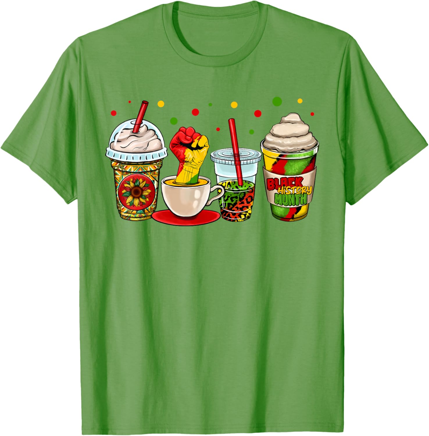 Celebrate Black History Month with Kente Dashiki Coffee Cup T-Shirt - 16