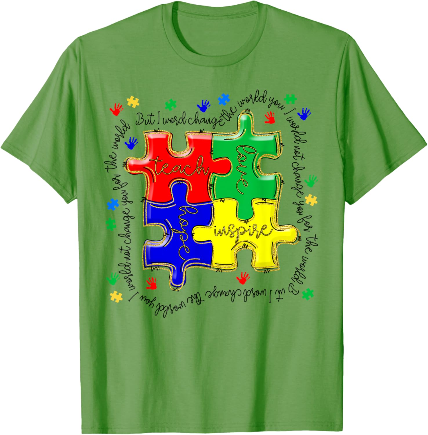 Autism Awareness Teacher Puzzle Shirt Teach Accept Understand Love - 15