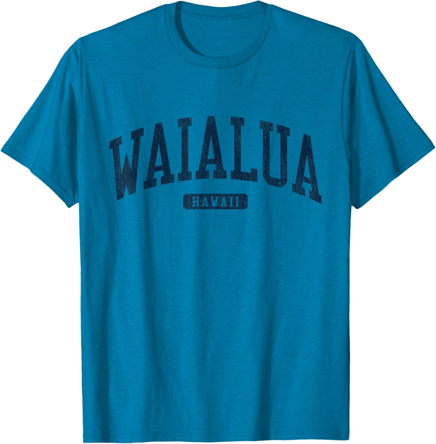 Waialua Hawaii College Style Blue T-Shirt for Casual Wear and Comfort - 9