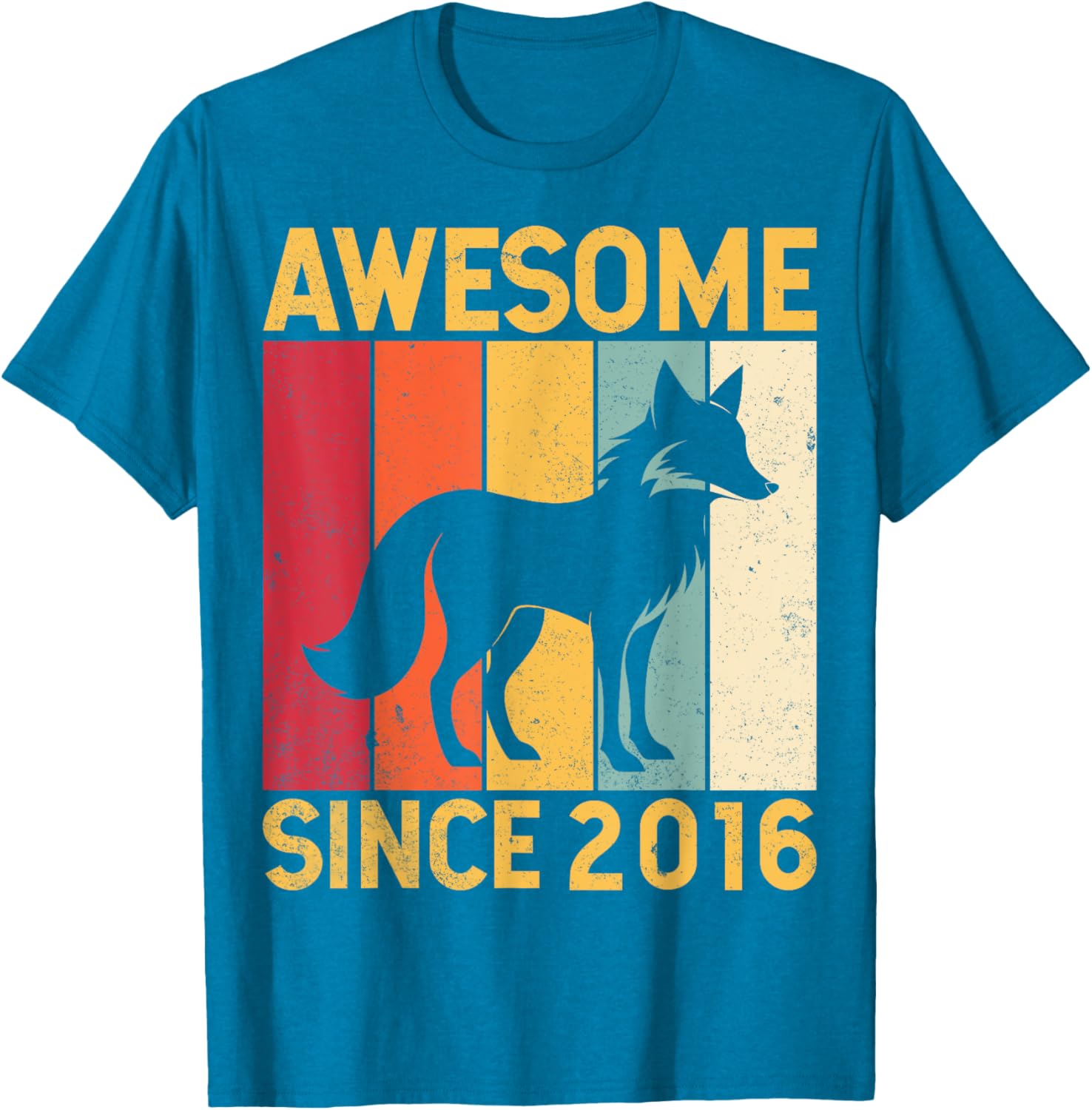 Awesome Fox Lover Retro 9th Birthday T-Shirt Since 2016 for Kids - 5