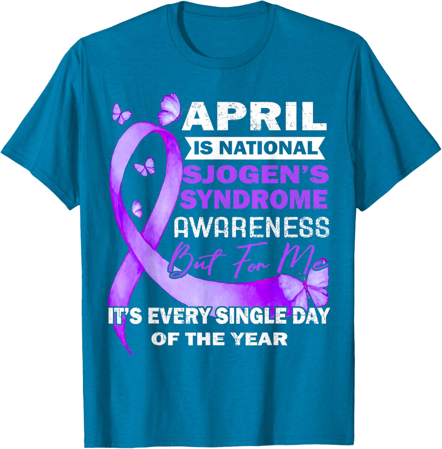 April Wear Purple Ribbon Sjögren's Syndrome Awareness T-Shirt for Support - 10