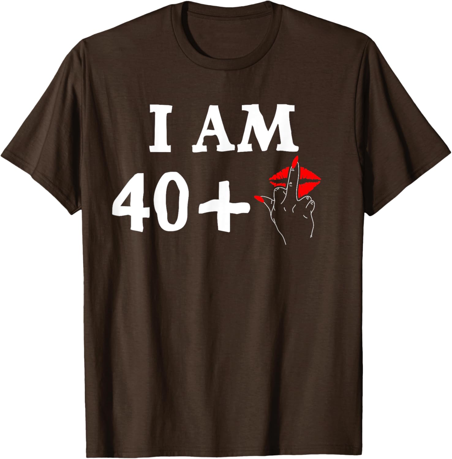 Funny 40th Birthday T-Shirt for Women I Am 40 Plus 1 Middle Finger Tee - 1