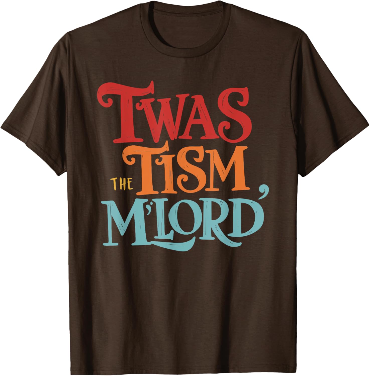 Vintage Style Twas the Tism M'Lord Black T-Shirt for Unisex Adults - 15