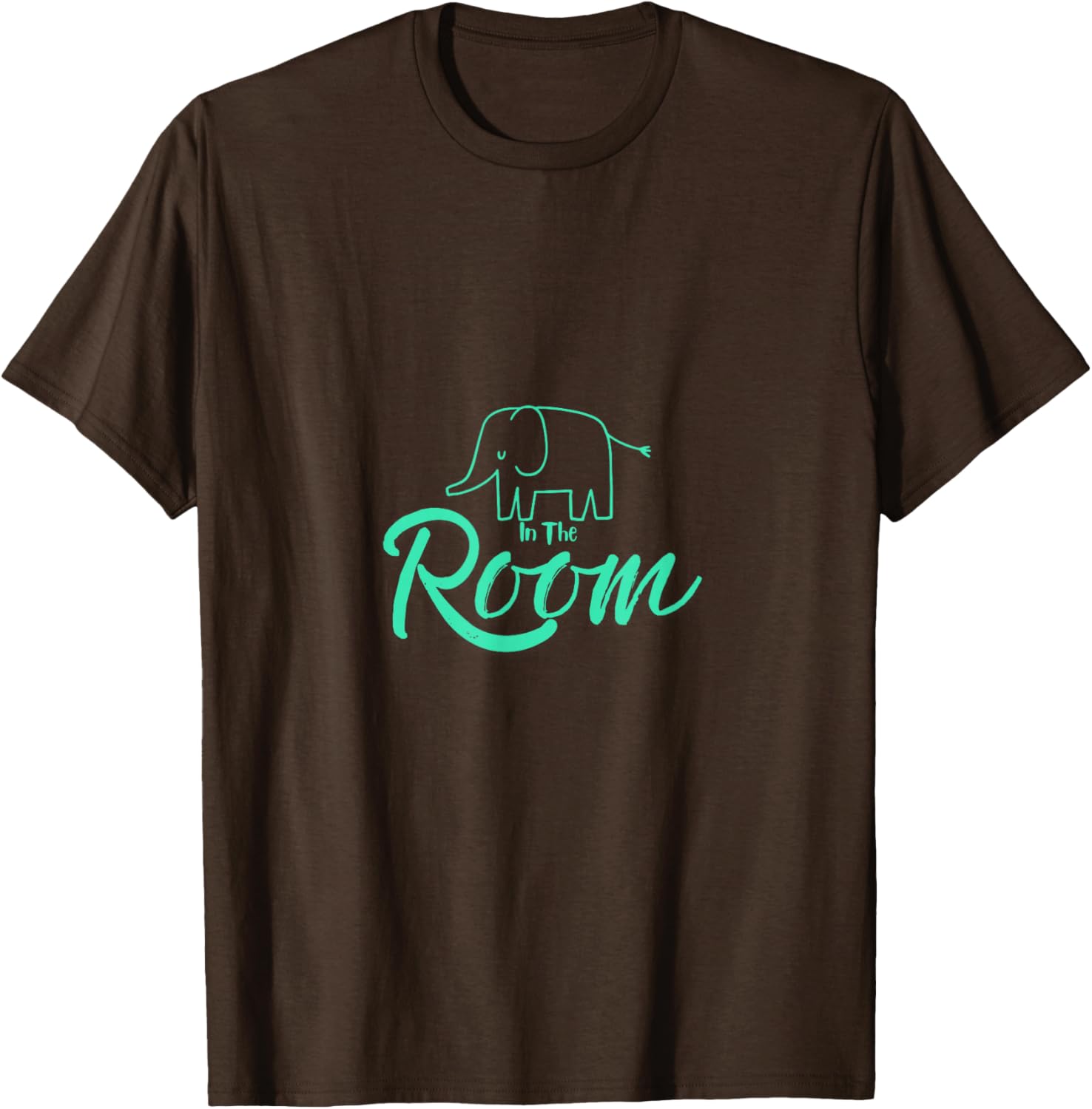Unisex Elephant in the Room Tee Black Cotton Blend Short Sleeve T-Shirt - 25