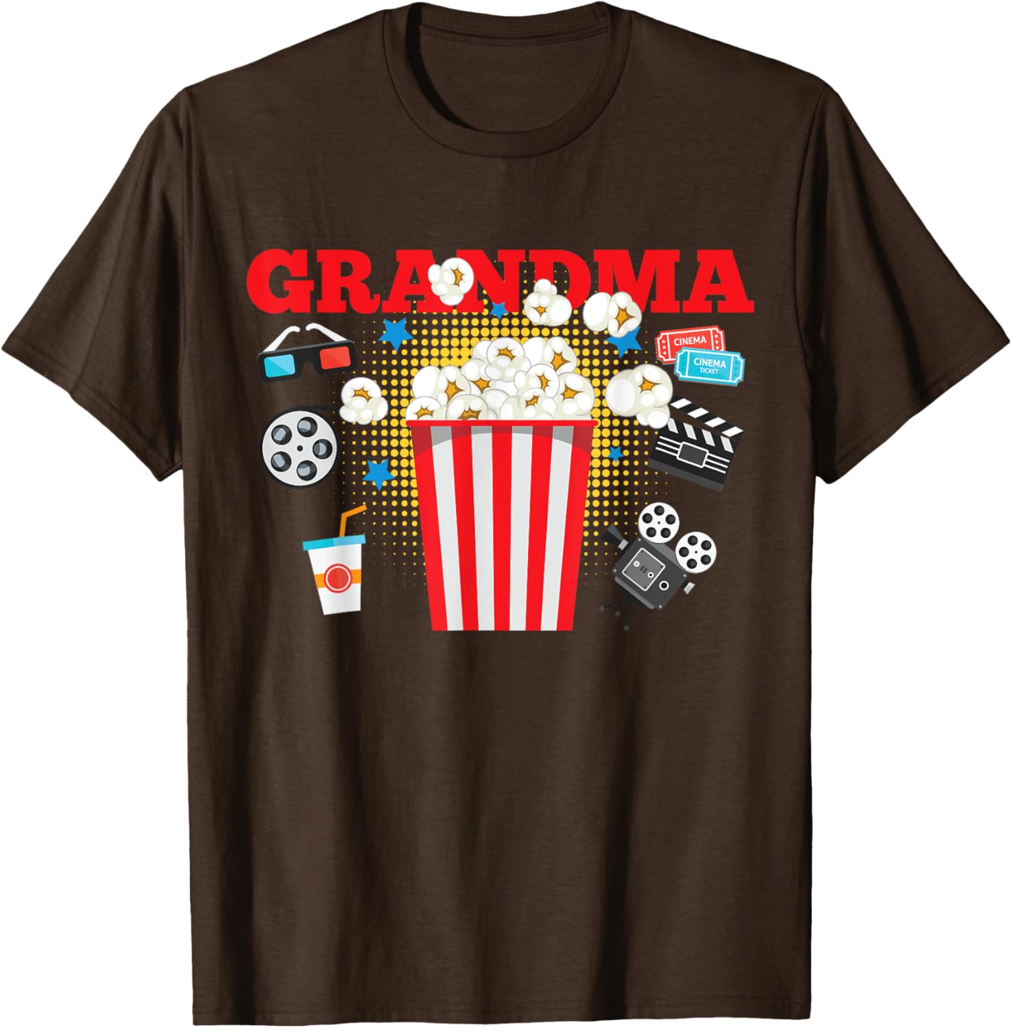 Grandma Movie Night Birthday Party T-Shirt for Fun Celebrations - 10