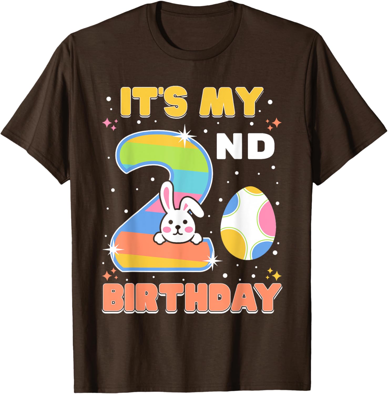 Cute Easter Bunny 2nd Birthday T-Shirt for Boys and Girls Age 2 - 6