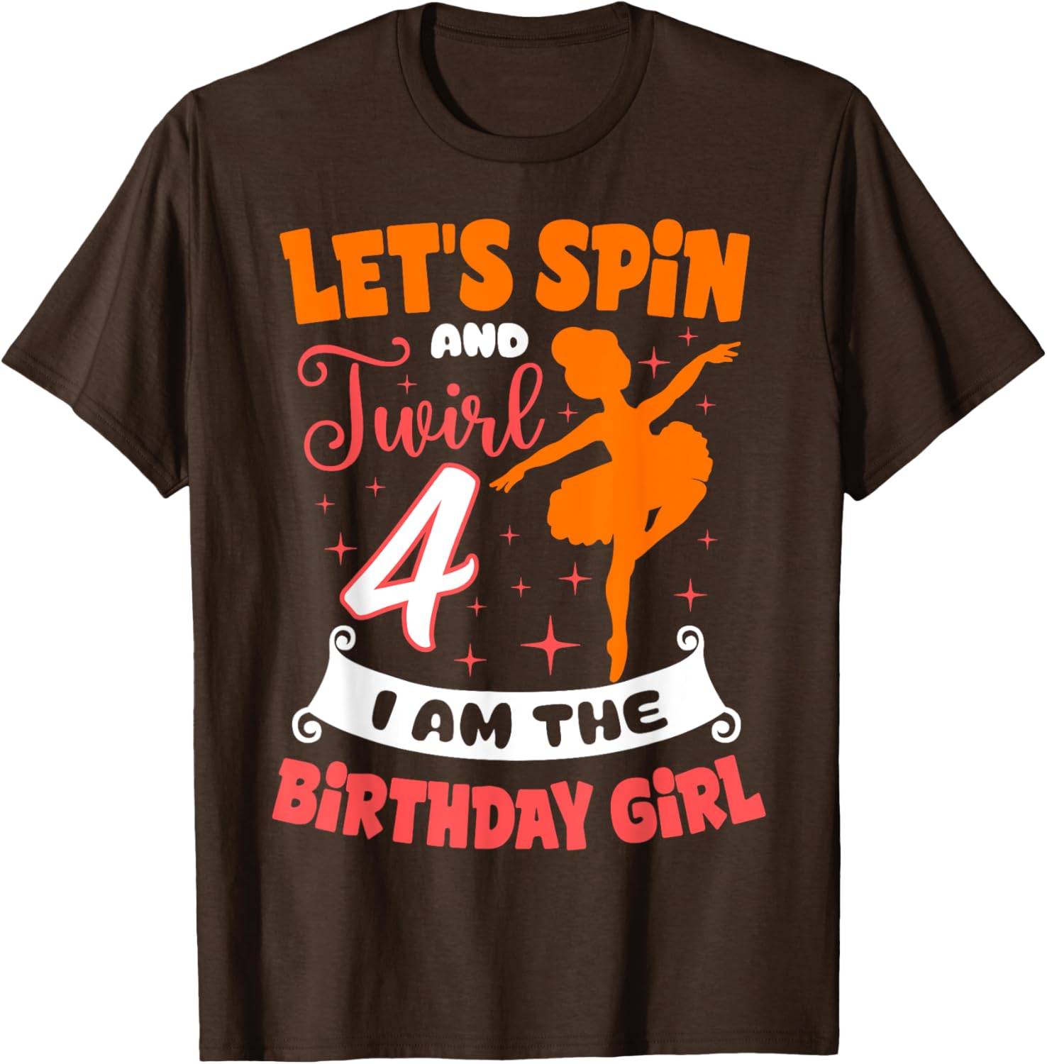 Ballerina Birthday Girl 4th Bday Pointe T-Shirt for Young Dancers - 26