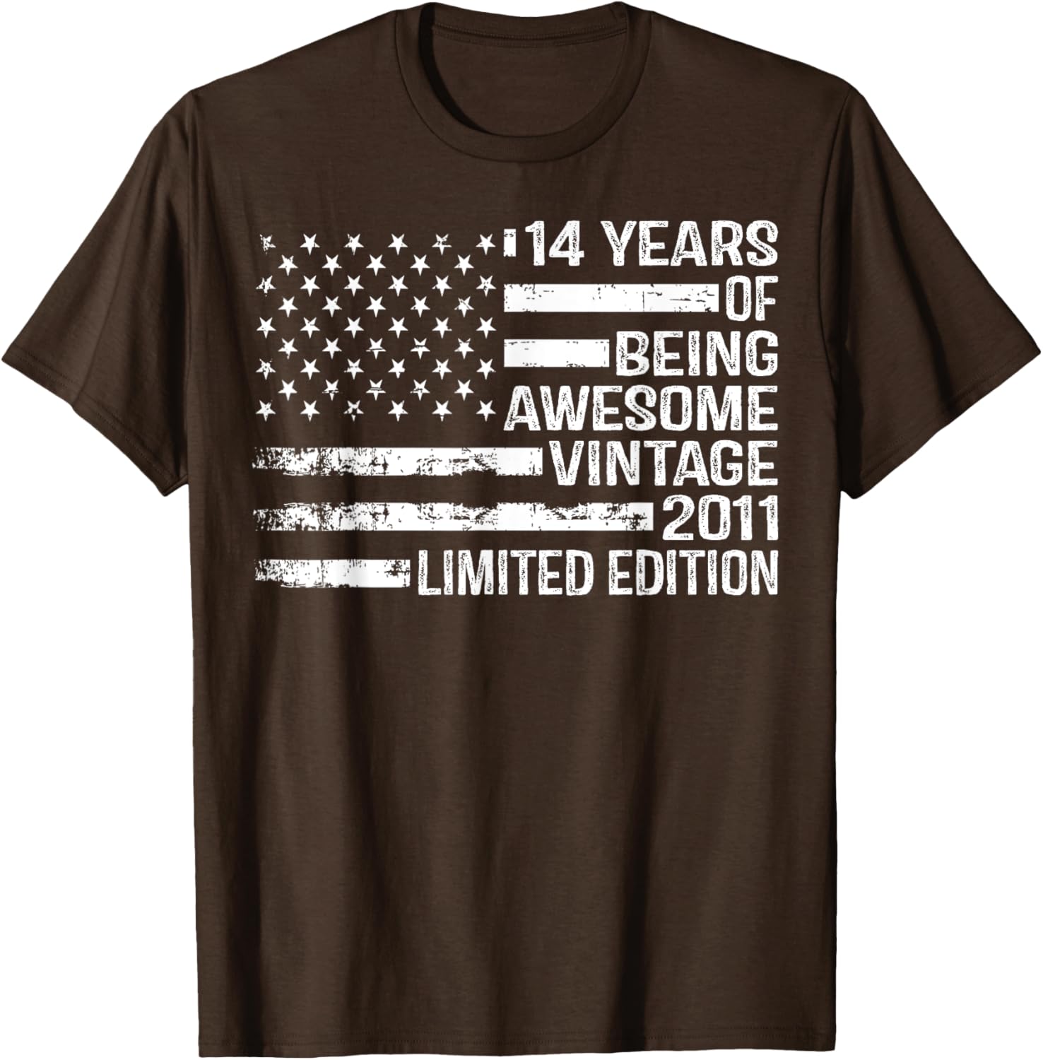 Vintage American Flag T-Shirt for 14th Birthday Celebration - 14 Years Old - 3