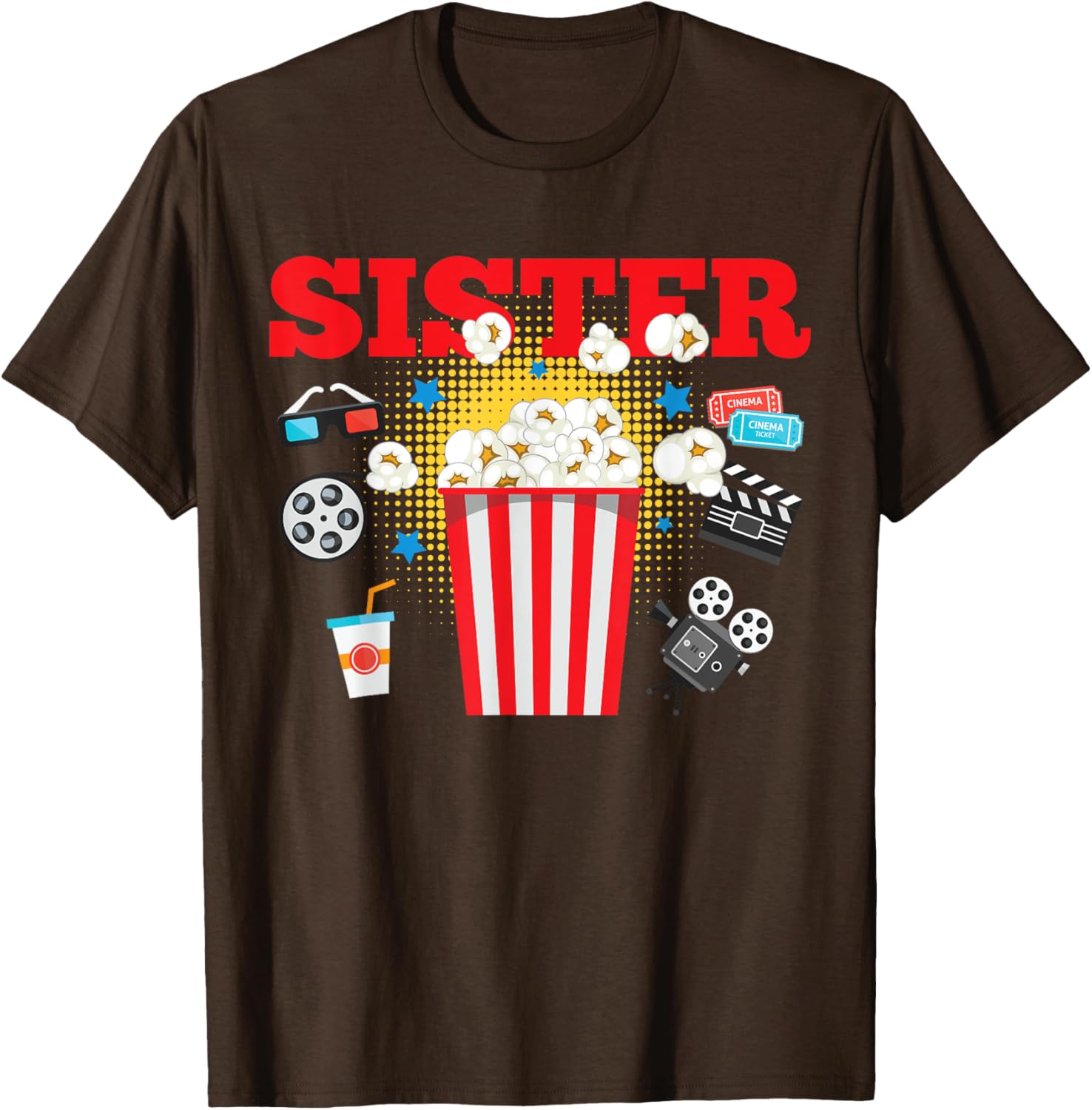 Sister Movie Night Party T-Shirt for Fun Birthday Celebrations - 1