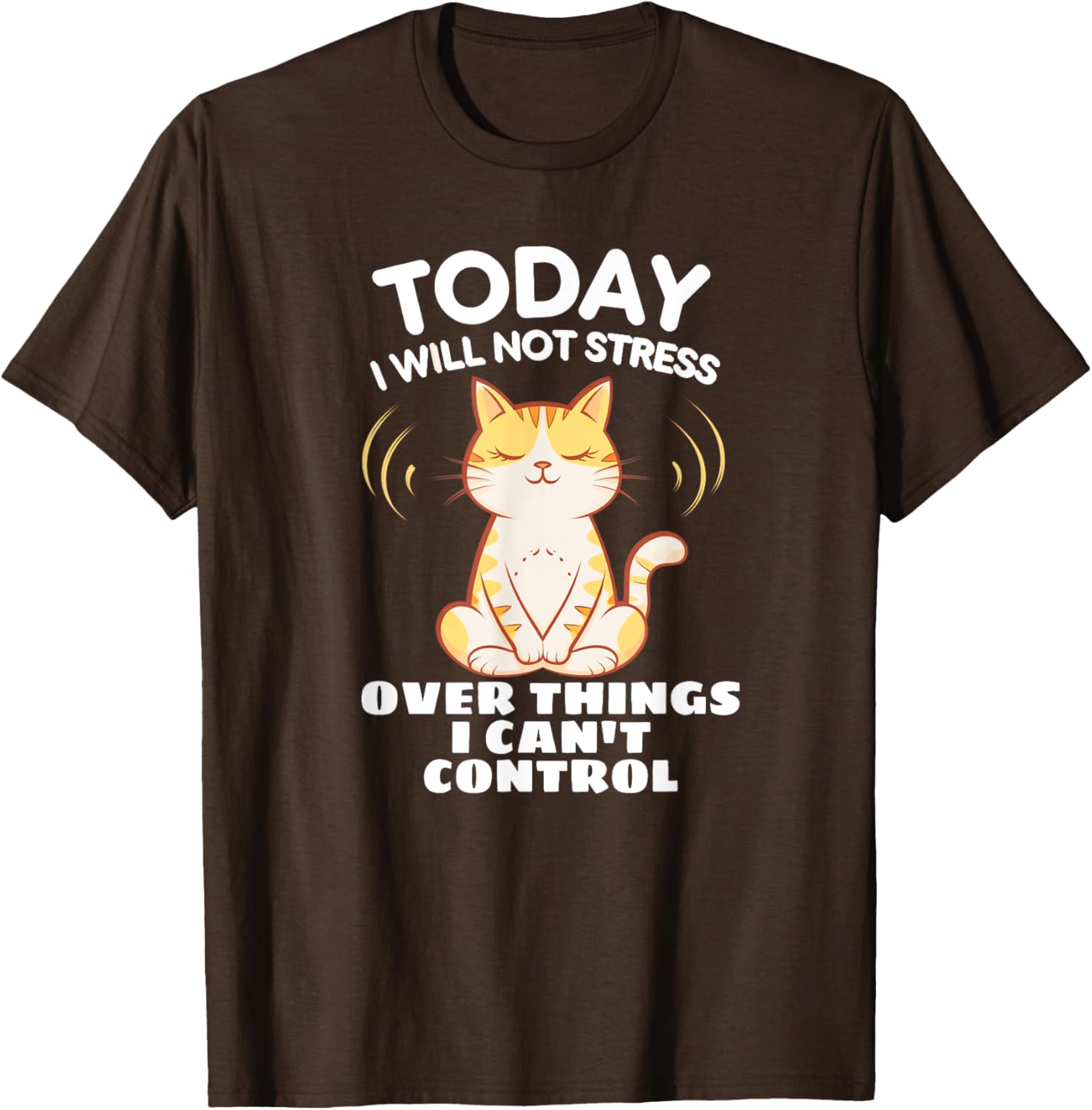 Today I Will Not Stress Yoga Cat T-Shirt for Relaxation and Peace - 16