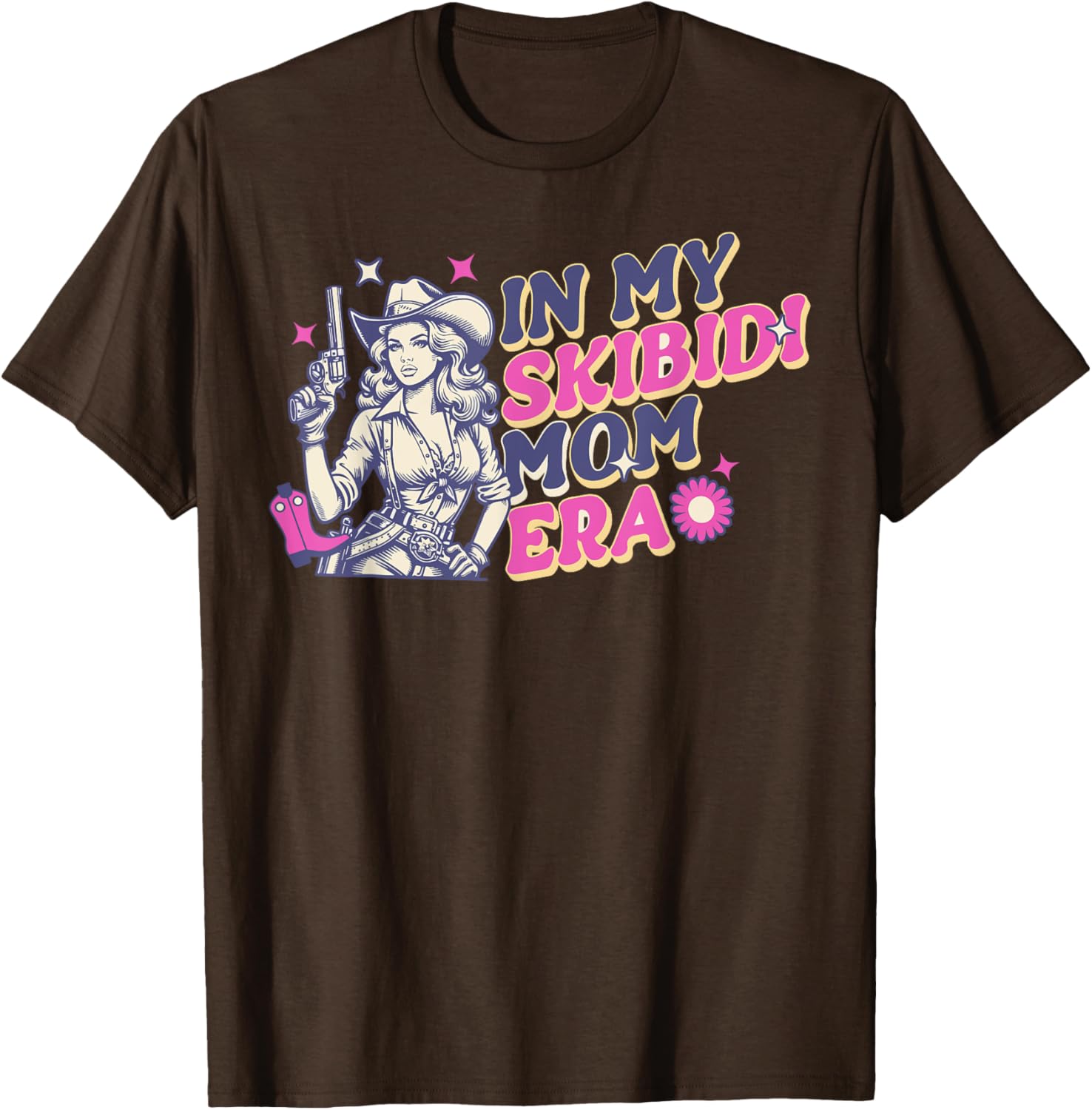 Vintage Skibidi Mom Era Cowgirl Western Rodeo T-Shirt for Women - 2