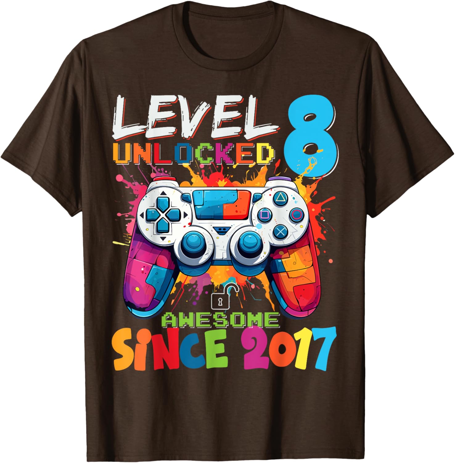 Level 8 Unlocked Video Games Birthday T-Shirt for Gamers 2017 Edition - 9
