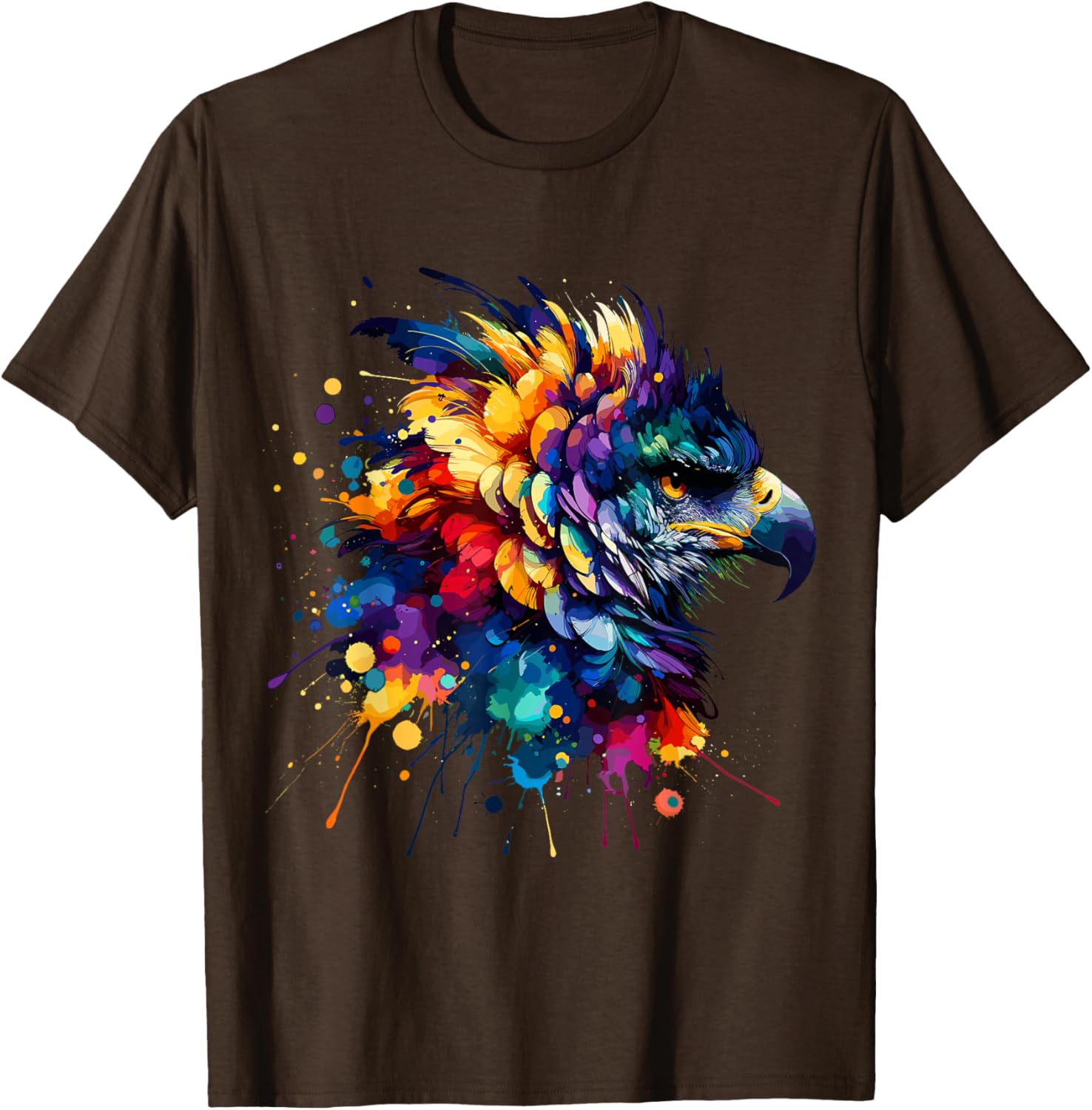 Colorful Harpy Eagle Splash Art T-Shirt for Nature Lovers and Wildlife Fans - 27