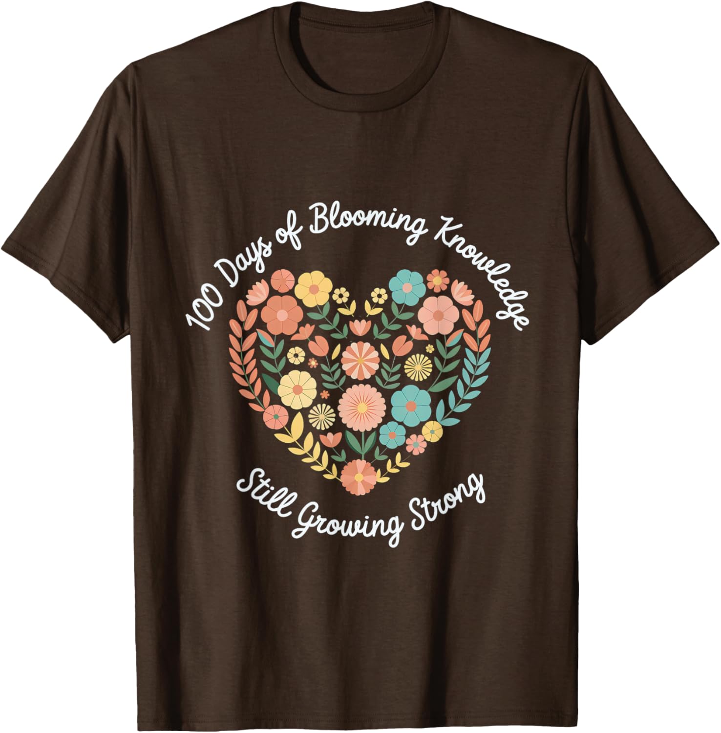 Boho Flowers 100th Day of School Teacher T-Shirt for Classroom Fun - 17