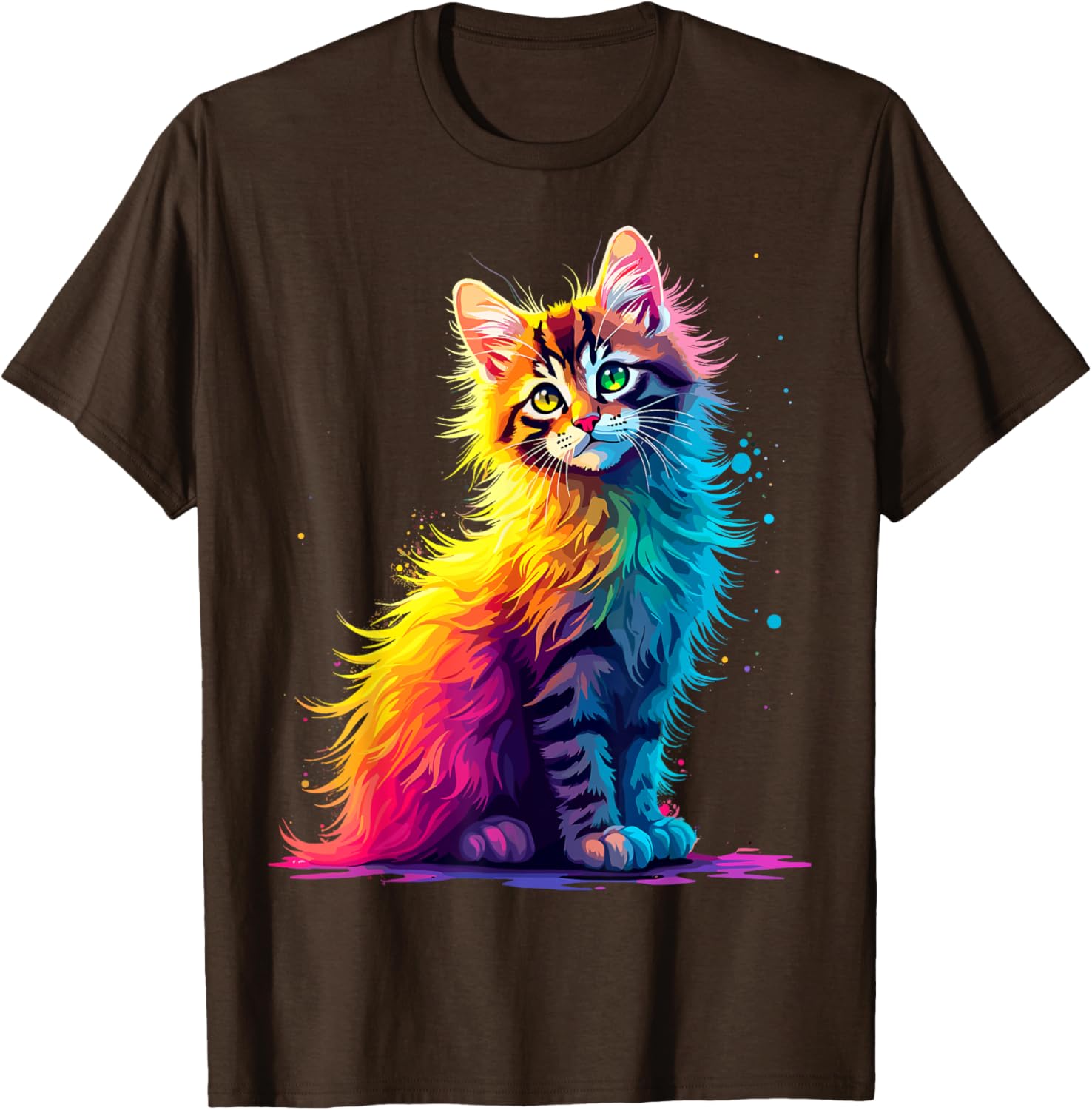 Colorful Cute Kitty T-Shirt for Cat Lovers - Fun Pop Art Design for All Ages - 15