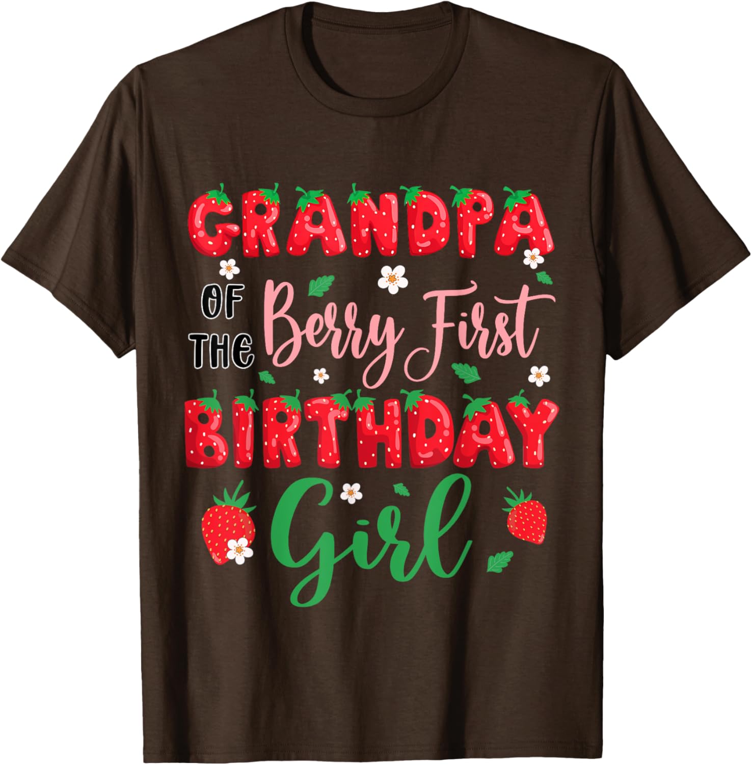 Grandpa of the Berry First Birthday Girl Strawberry T-Shirt for Dad - 8