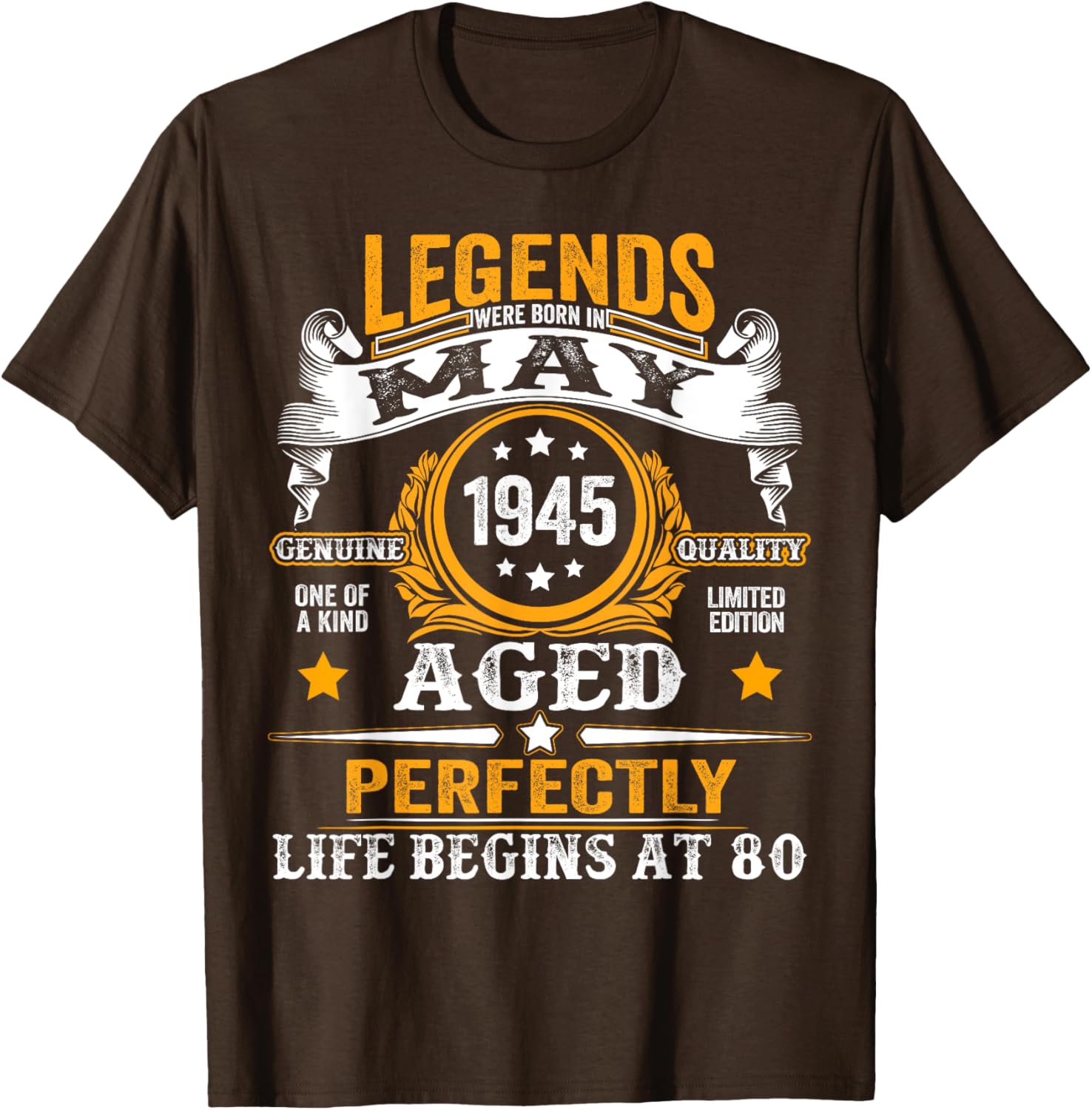 Legends Since May 1945 Retro 80th Birthday T-Shirt for Men and Women - 5