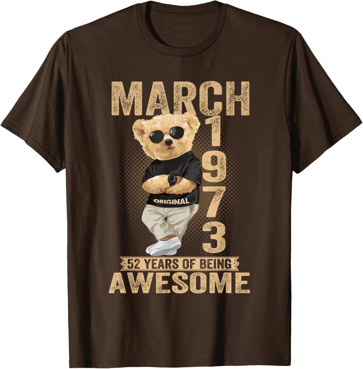 Awesome 1973 Teddy Bear T-Shirt for March 52nd Birthday Celebration - 9