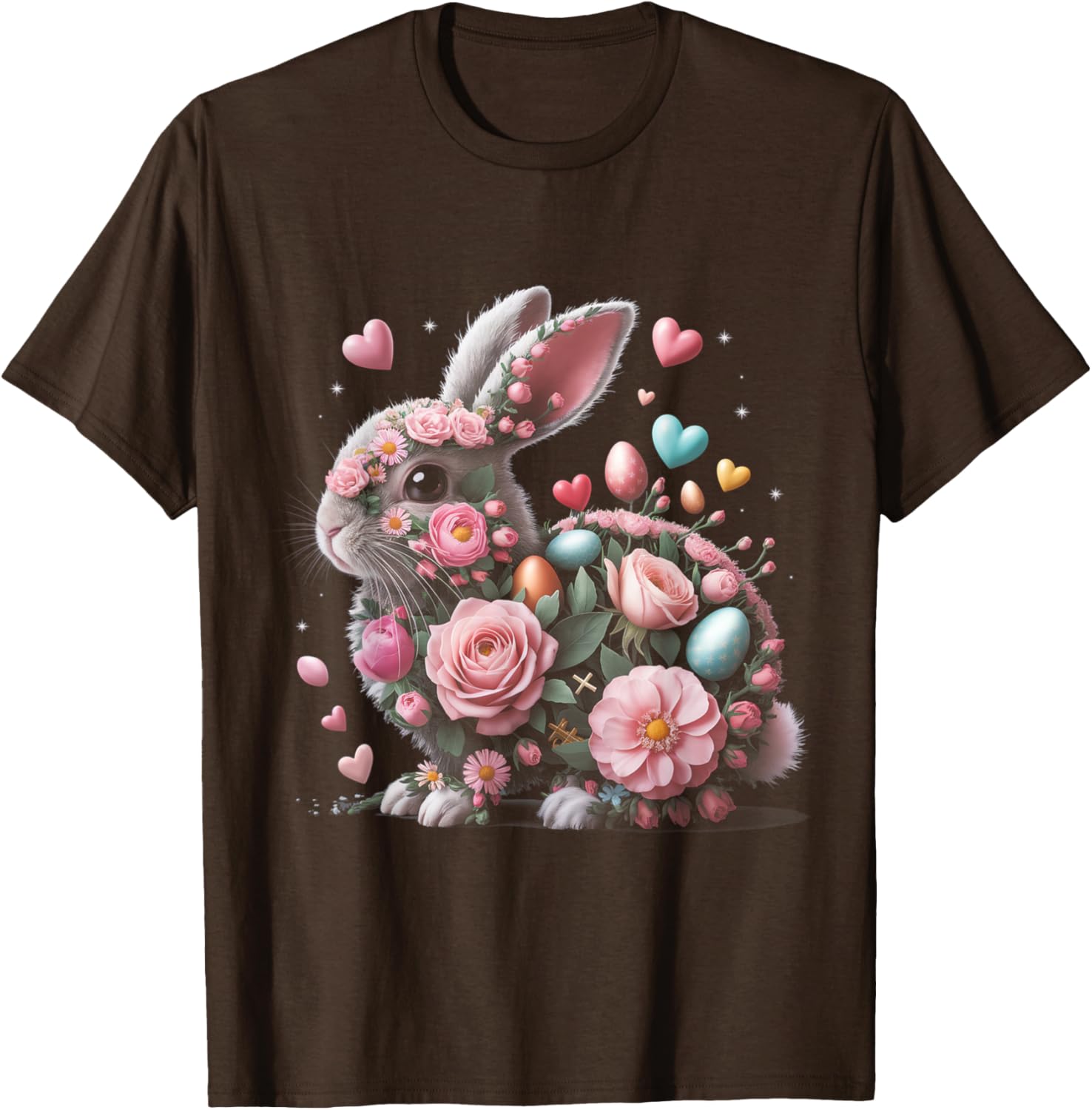 Whimsical Floral Easter Bunny Spring Aesthetic T-Shirt for Fun Celebrations - 2