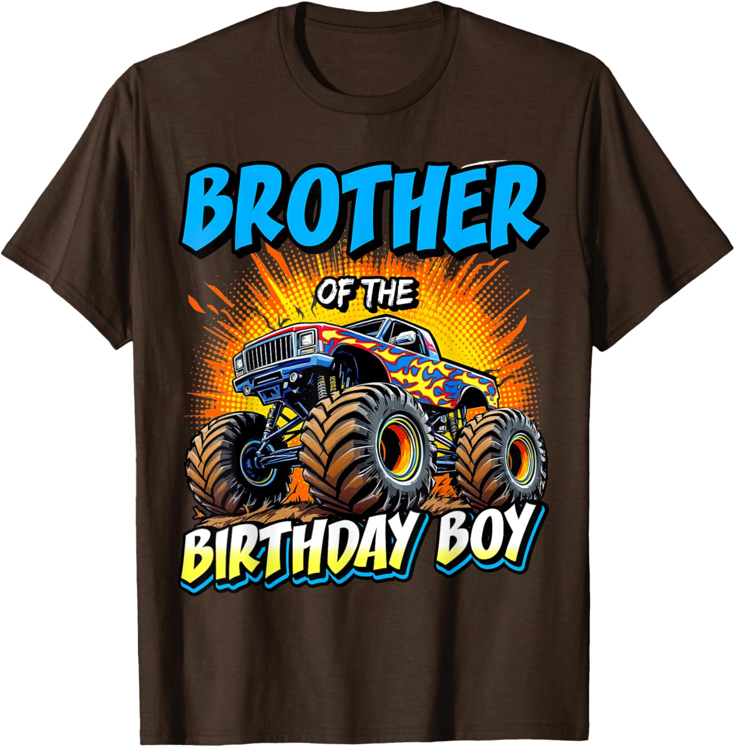 Brother of the Birthday Boy Monster Truck T-Shirt for Fun Celebrations - 7