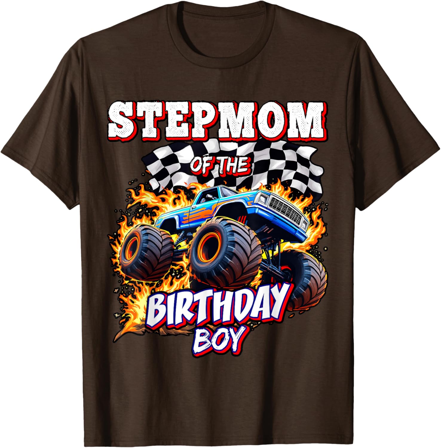 Stepmom of the Birthday Boy Monster Truck T-Shirt for Fun Celebrations - 4
