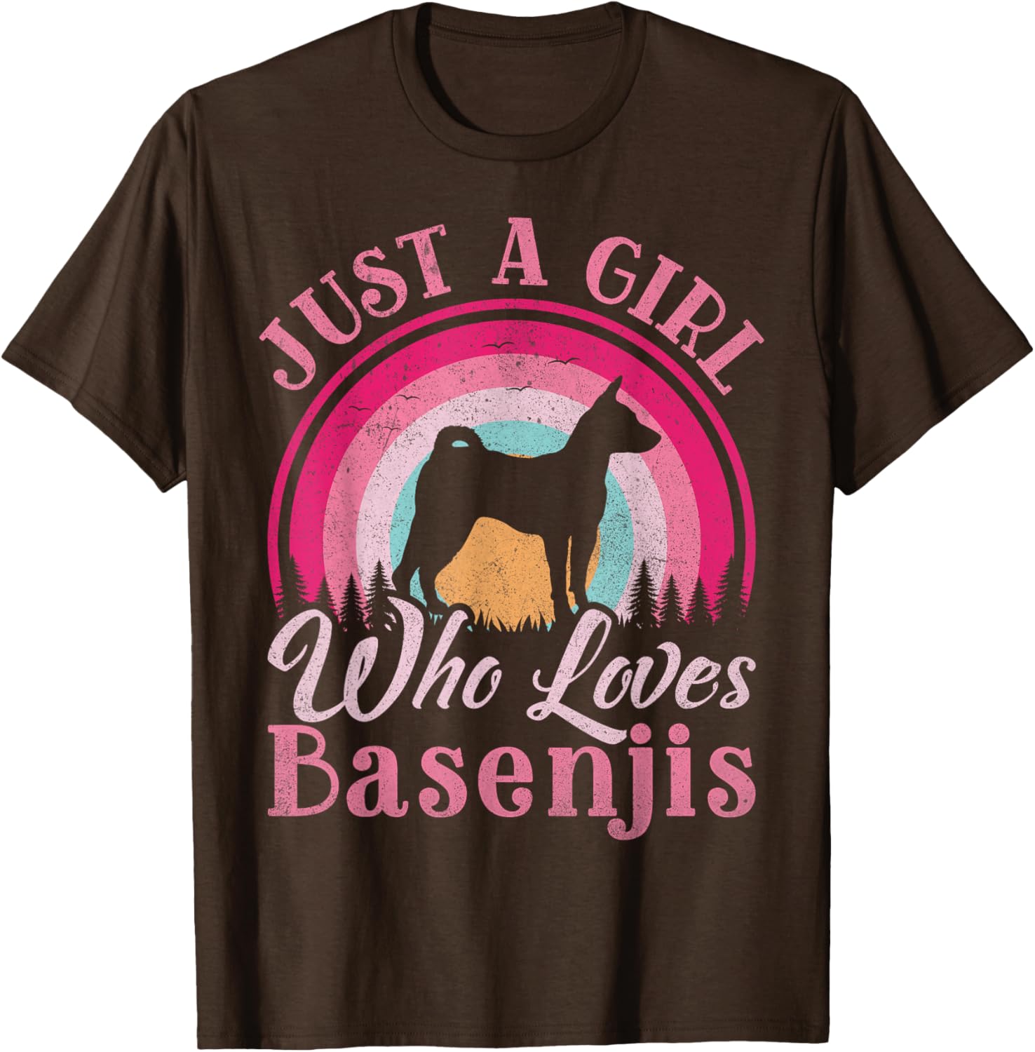 Just A Girl Who Loves Basenji Dog T-Shirt for Women and Girls - 13