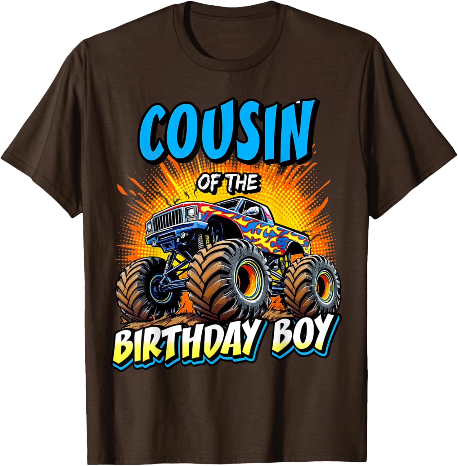 Cousin of the Birthday Boy Monster Truck T-Shirt for Fun Birthday Parties - 5