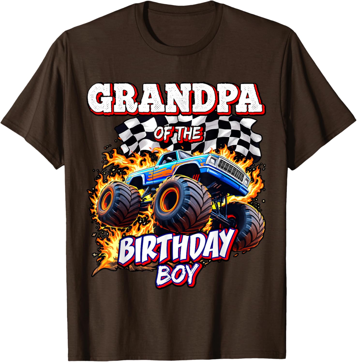 Grandpa of the Birthday Boy Monster Truck T-Shirt for Fun Celebrations - 12