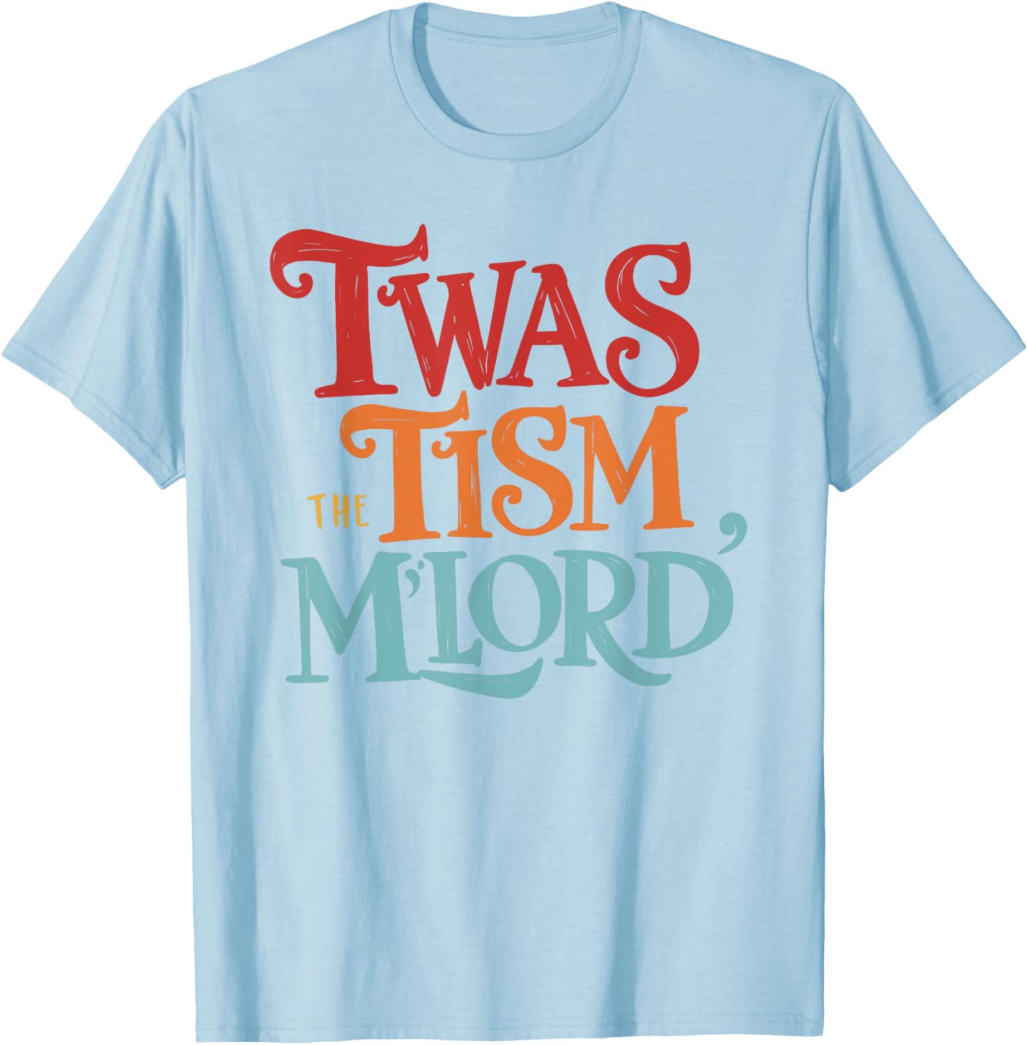 Vintage Style Twas the Tism M'Lord Black T-Shirt for Unisex Adults - 23