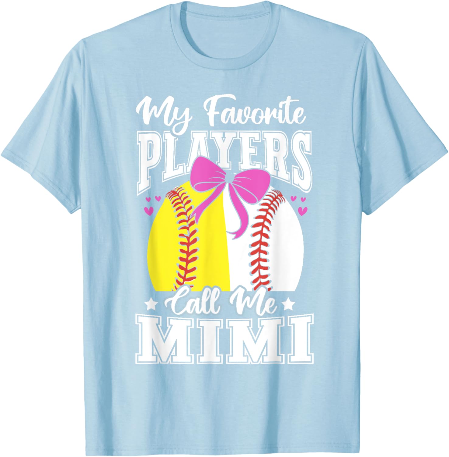 Baseball Grandma Favorite Softball Players Mimi Bow T-Shirt for Fans - 21