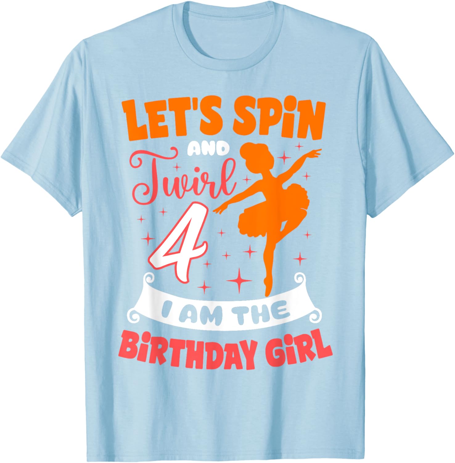 Ballerina Birthday Girl 4th Bday Pointe T-Shirt for Young Dancers - 6
