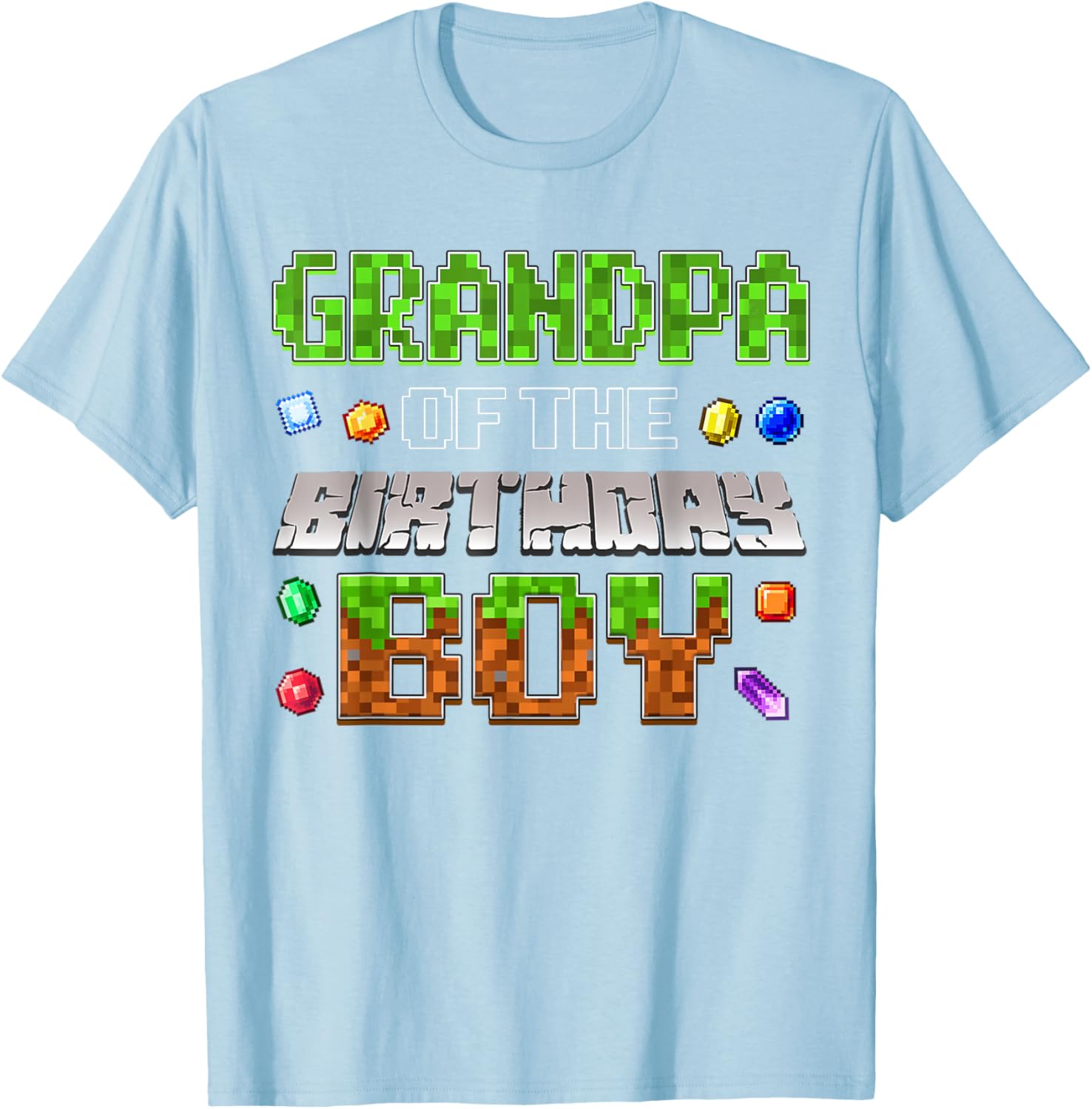 Grandpa of the Birthday Boy Pixel Number T-Shirt for Fun Celebrations - 25