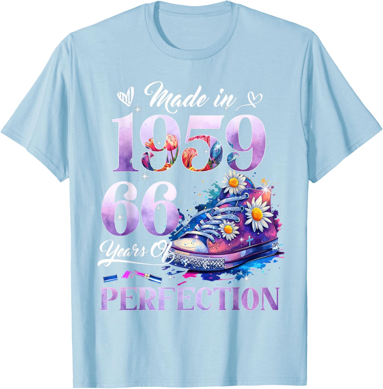 Floral 66th Birthday T-Shirt for Women Made in 1959 Unique Gift - 6