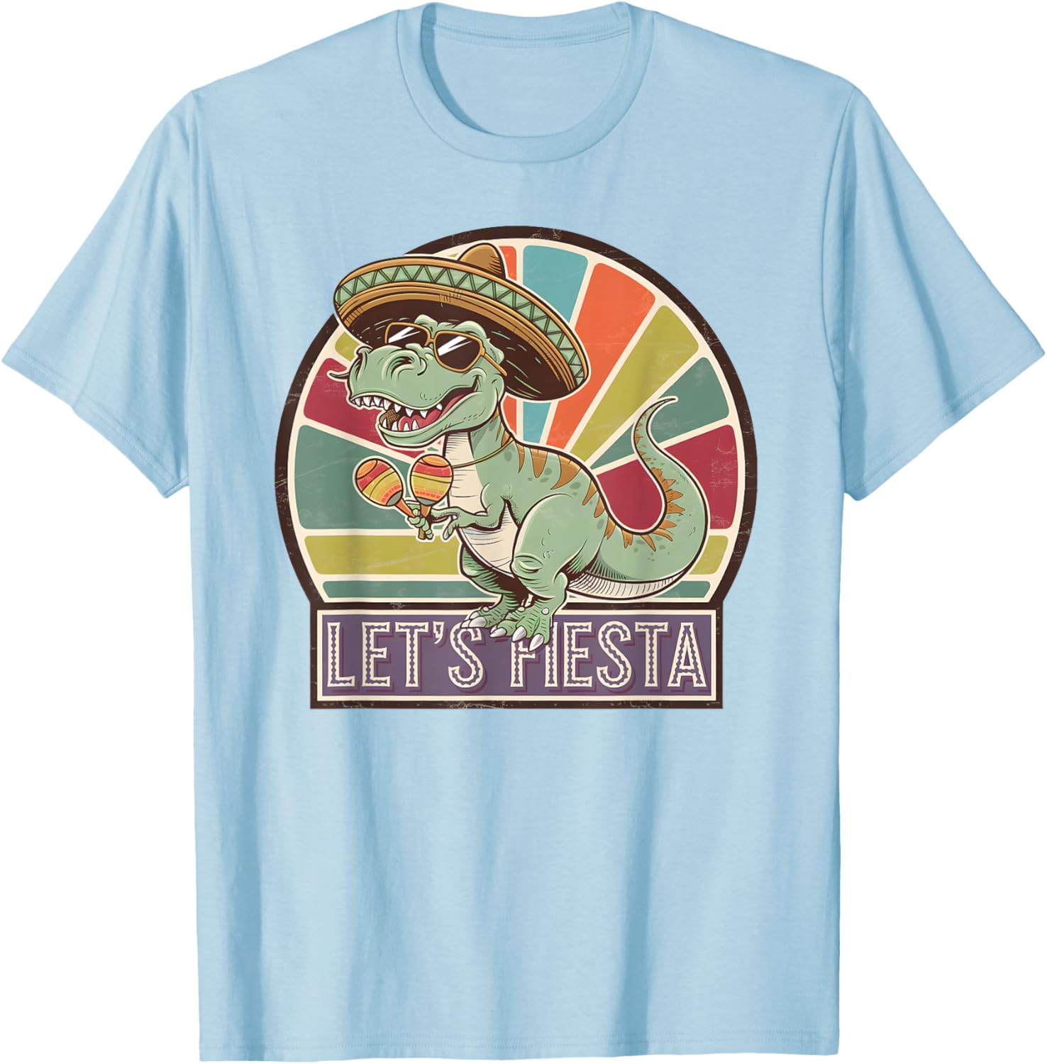 Lets Fiesta Mexican Dino T-Rex Cinco de Mayo Toddler Boys T-Shirt - 11