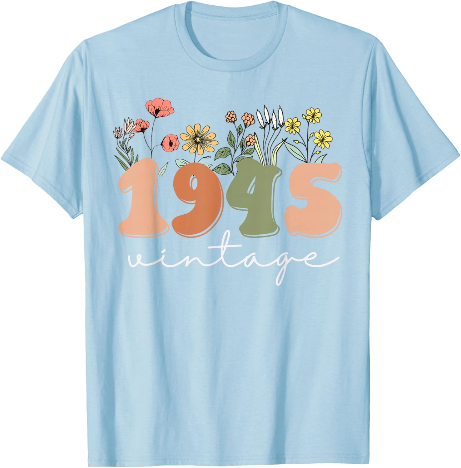 Vintage 1945 80th Birthday Wildflower Tee for Women - Unique Gift Idea - 26